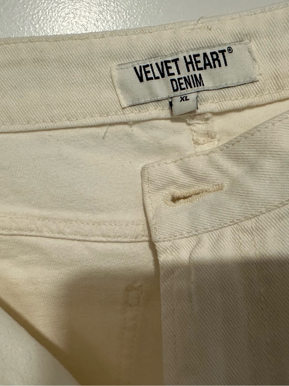 Velvet Heart Cream High-Rise Denim Jeans